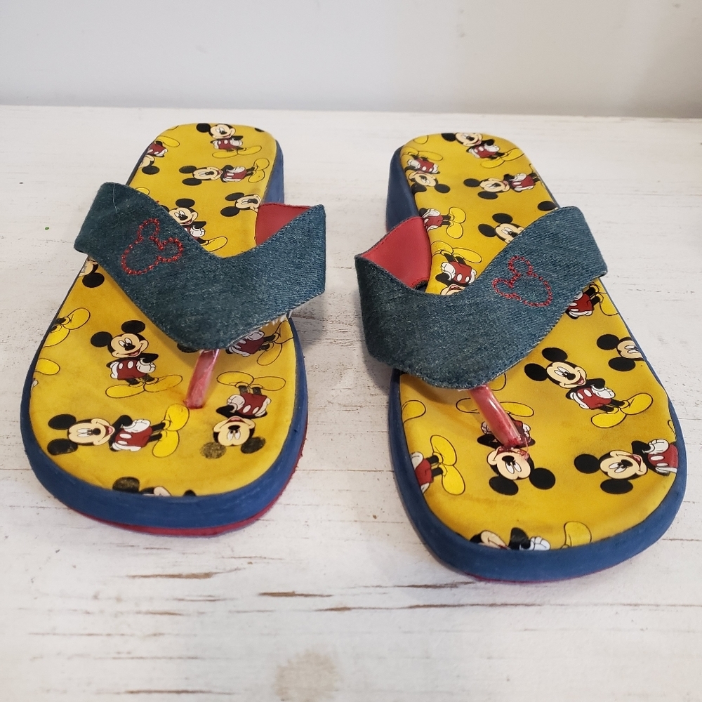 Disney‎ Parks Authentic Mickey Mouse Flip Flop Sandals Women's Size 9-10